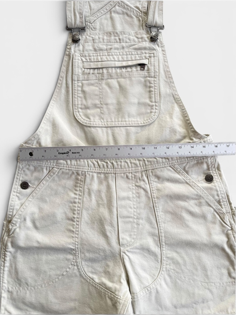 Patagonia Stand Up Off-White Cream Shortalls Overalls Cotton Bib Pocket Size S - Picture 5 of 10